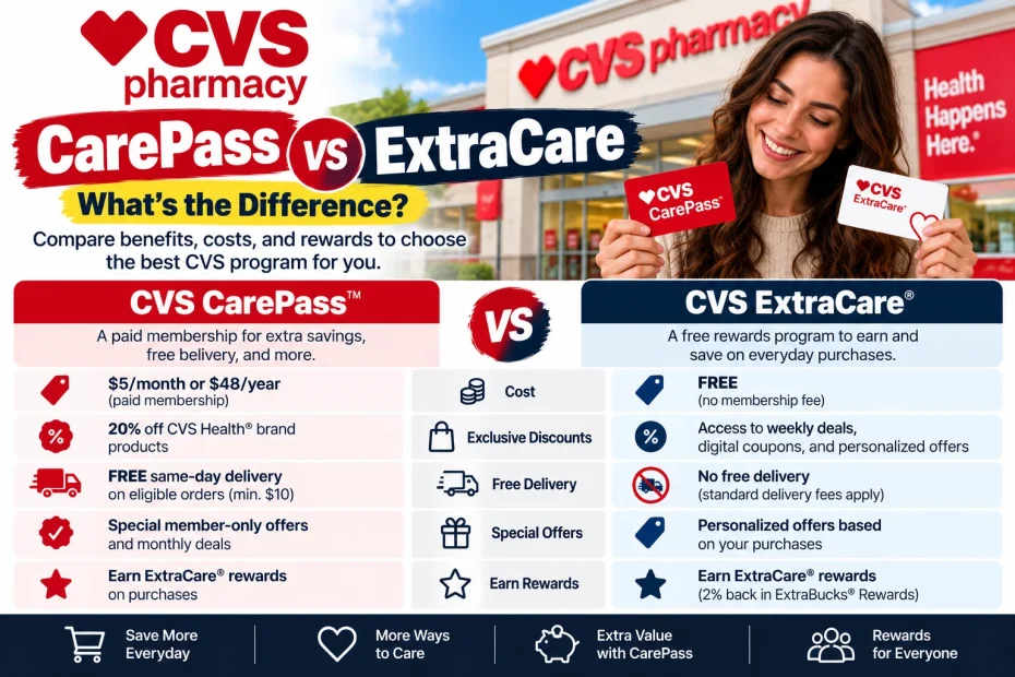 Comparison between cvs carepass and cvs extrapass